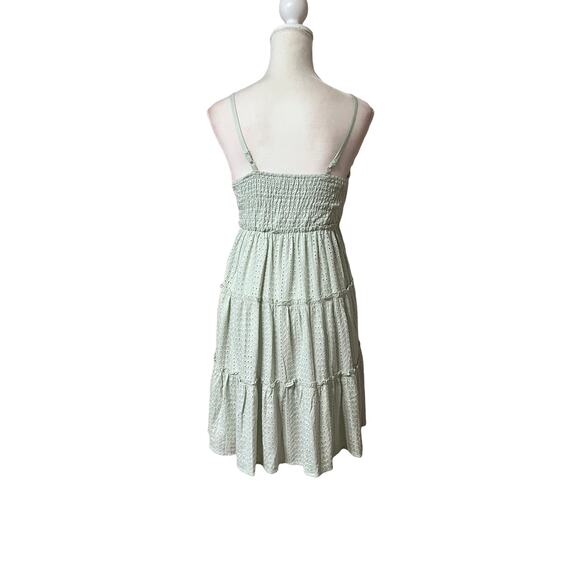 Sin & sam Sleeveless Tiered Dress In Cotton Eyelet mint green SZ M - Picture 5 of 11